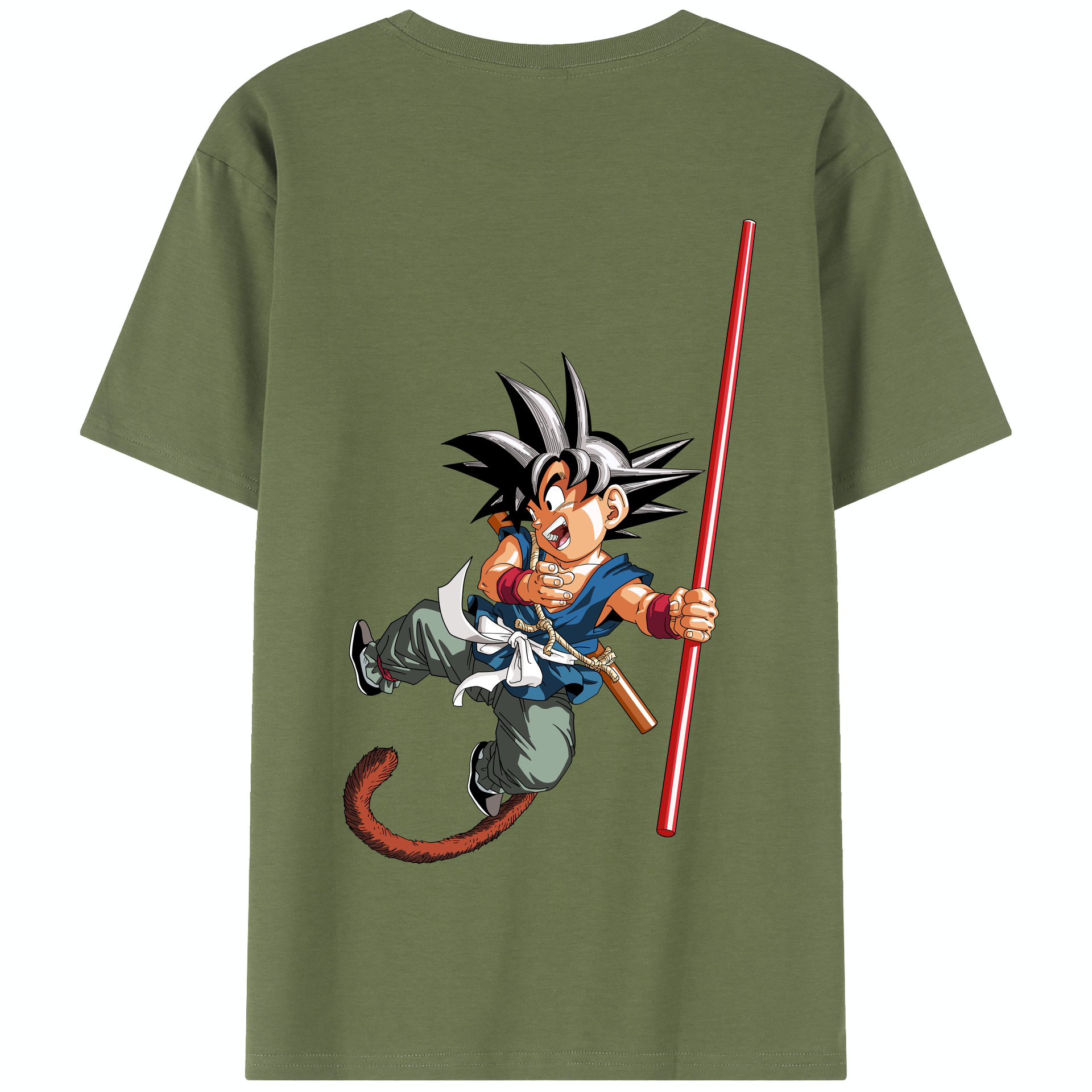 （画像用） ドラゴンボール 孫悟空（そん ごくう）Son Goku カカロット DRAGON BALL Kakarotto 綿100％半袖Tシャツ（背面プリント）
